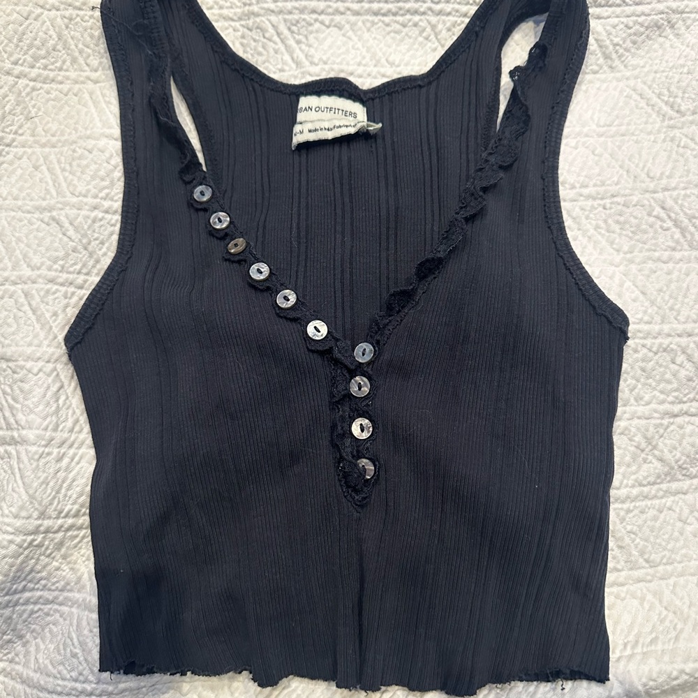 Urban Outfitters Lace Button Crop Top